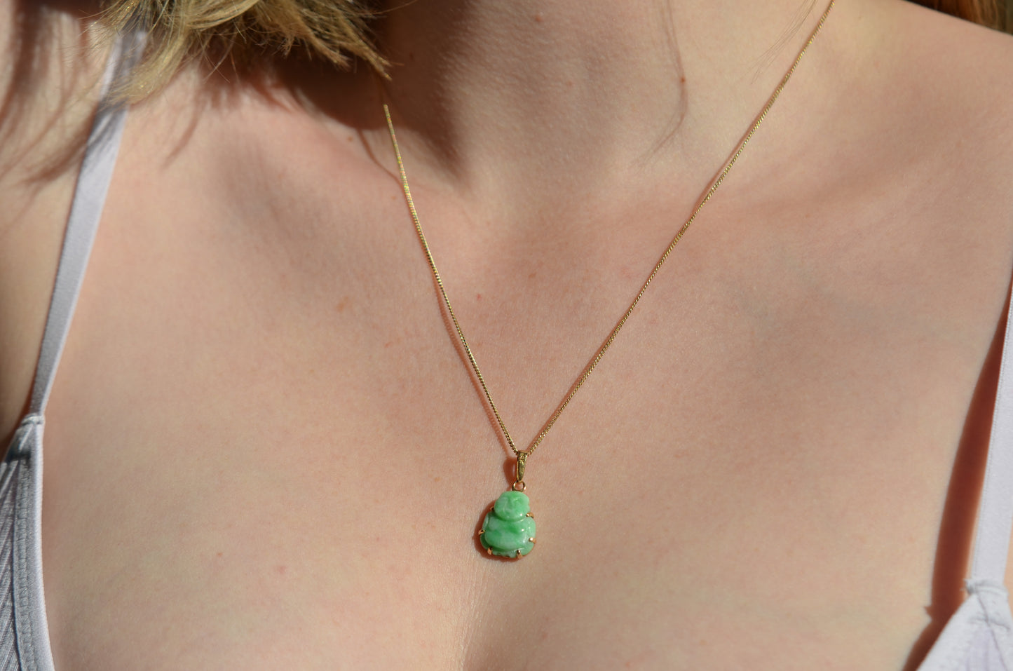 Charming Vintage Jade Buddha Pendant