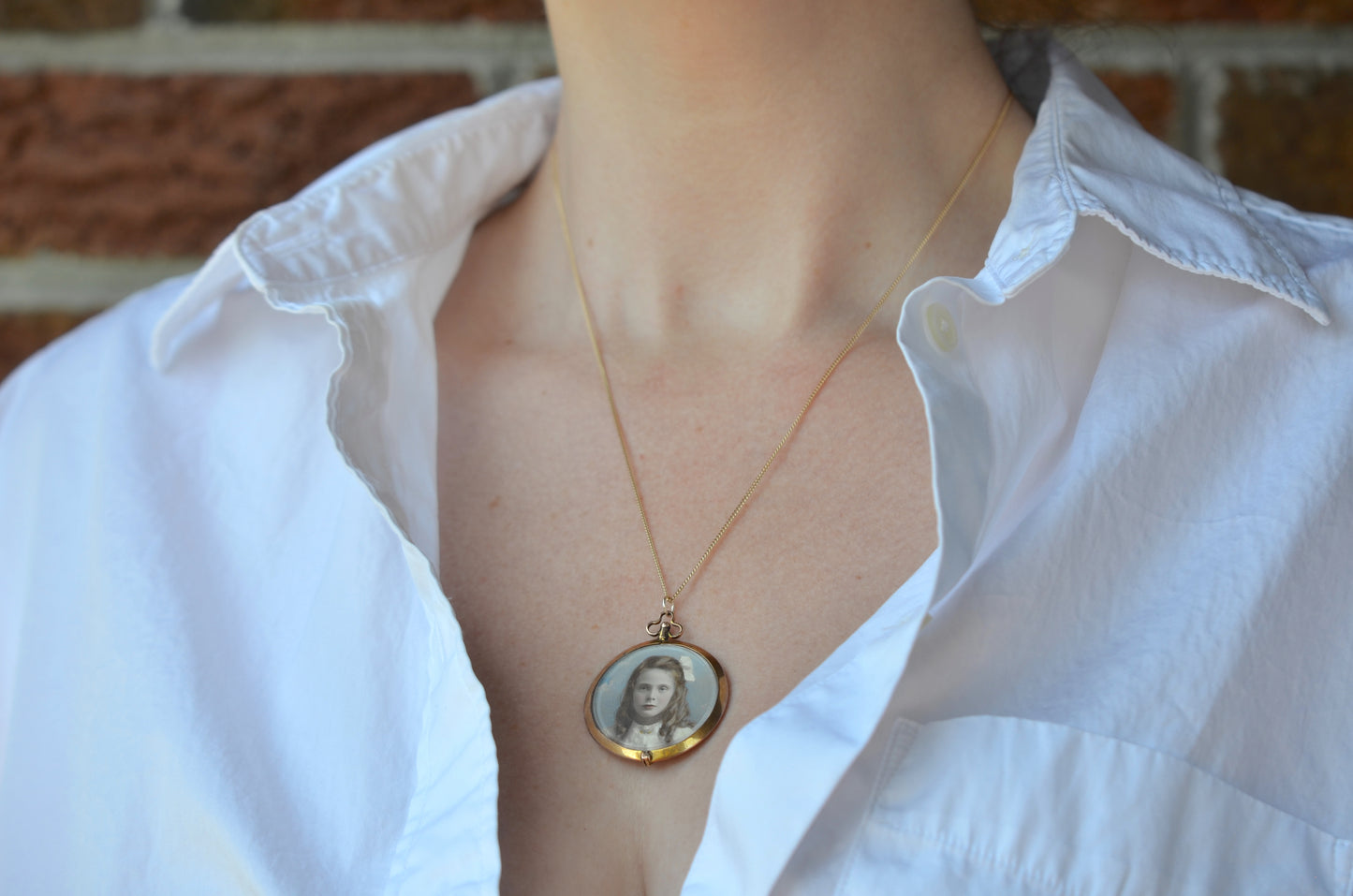 Minimal Antique Glass Locket