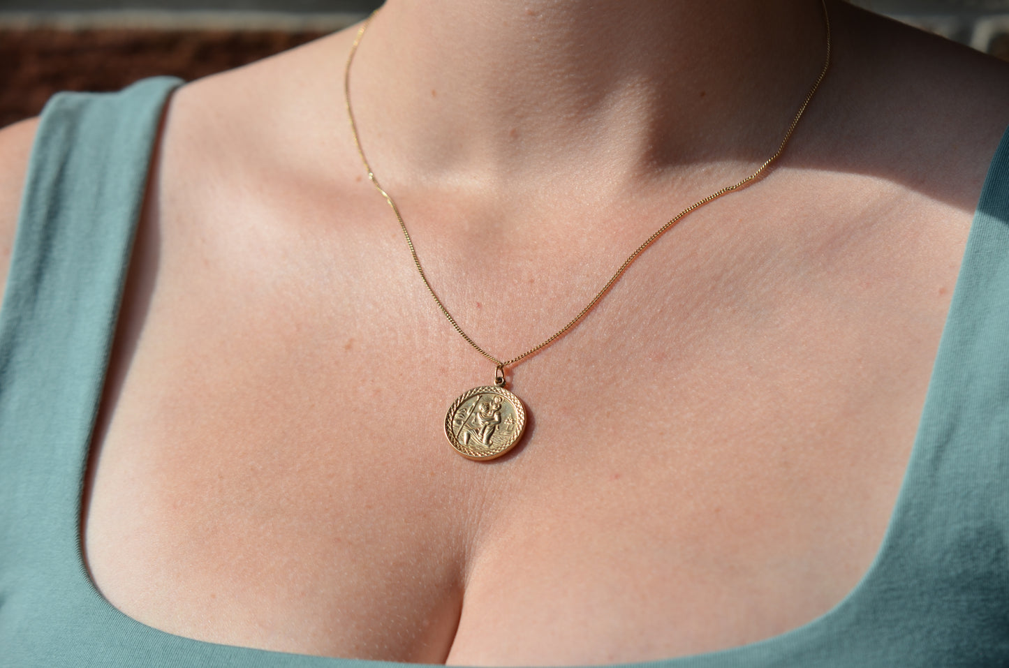 Lightweight Textured St. Christopher Charm