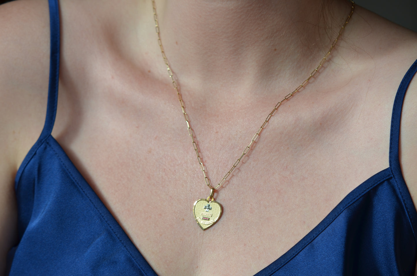 Romantic Vintage Médaille d'Amour Pendant