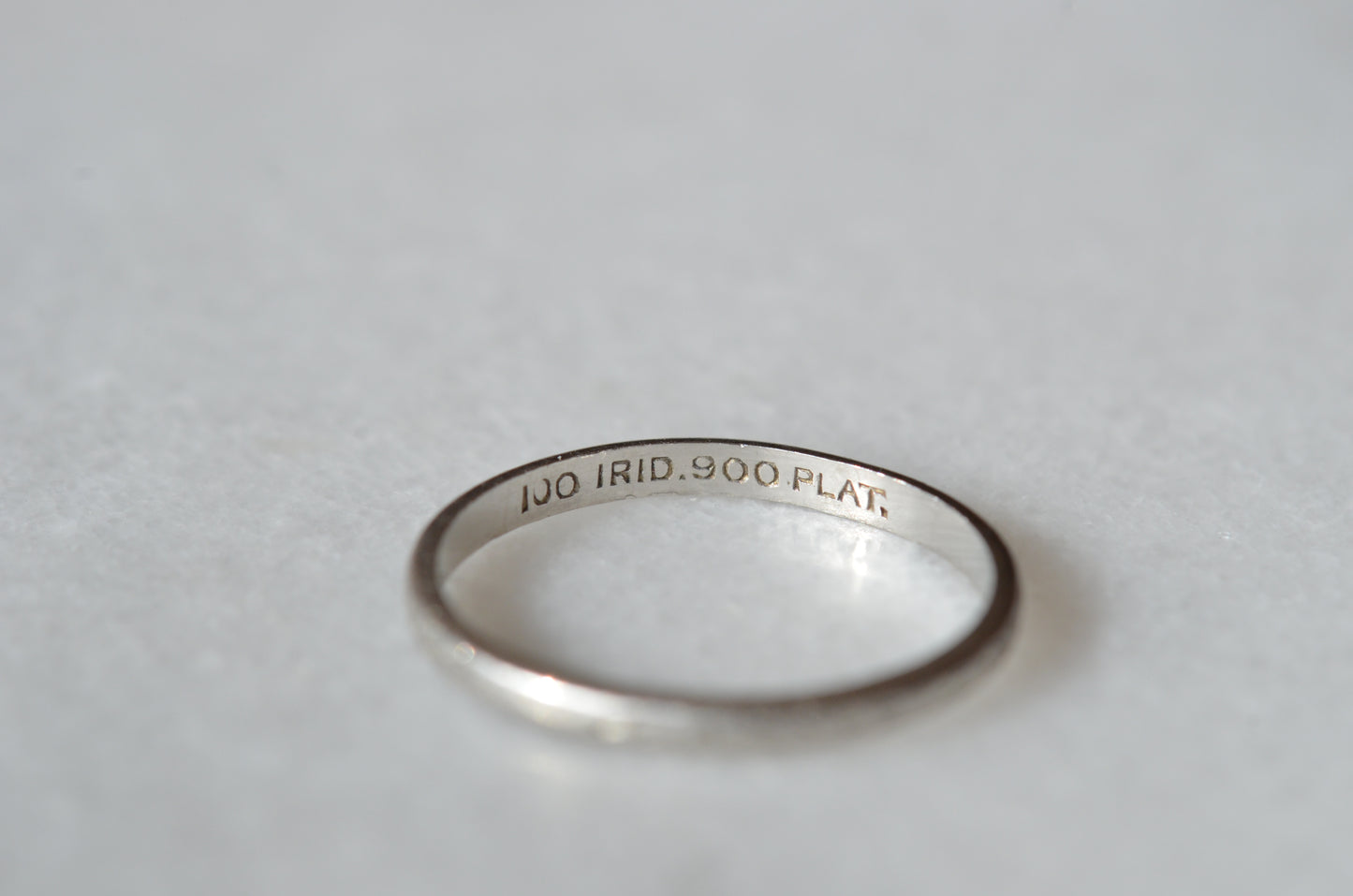 Petite Art Deco Platinum Engraved Ring