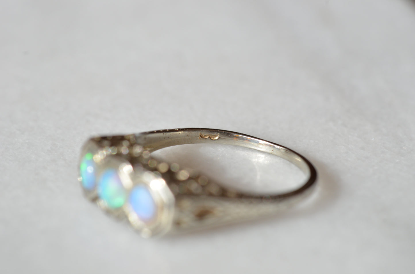 Art Deco Opal Trilogy Ring