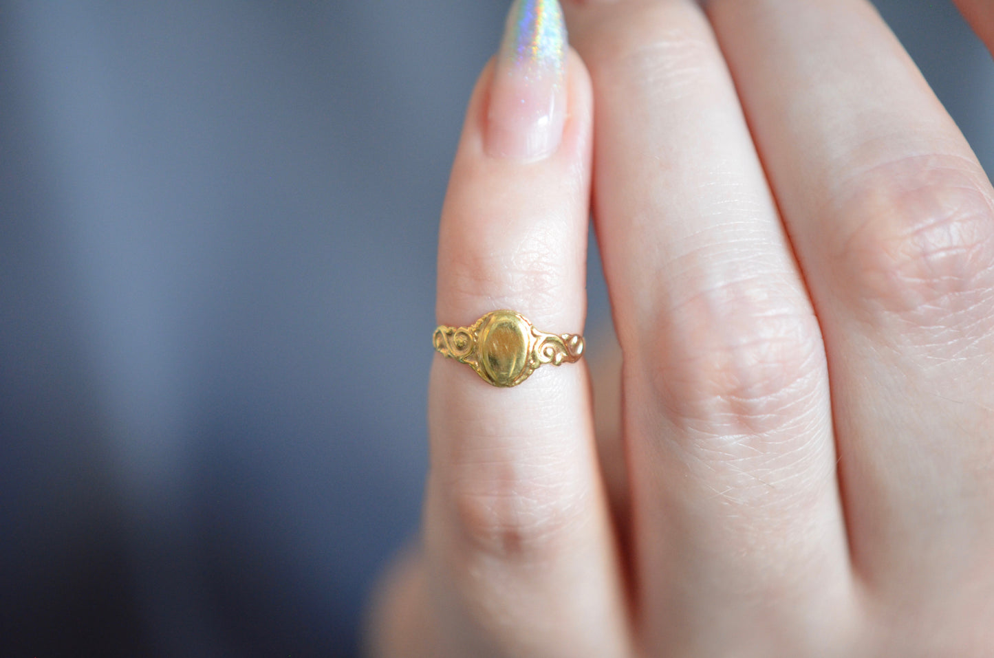 Tiny Blank Baby Signet Ring