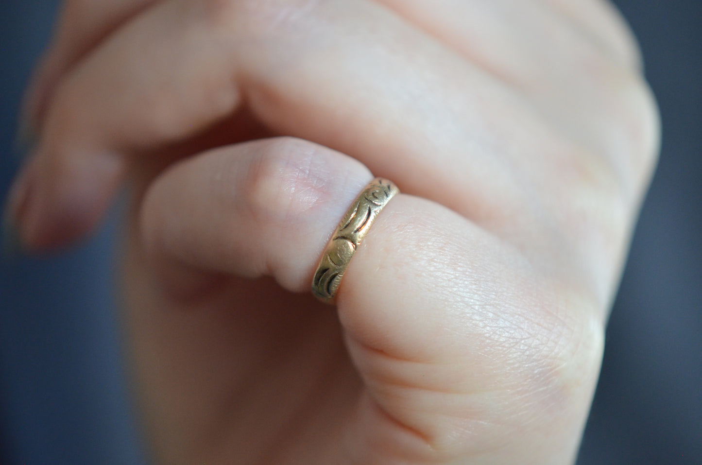 Engraved Victorian Pinky/Baby Ring
