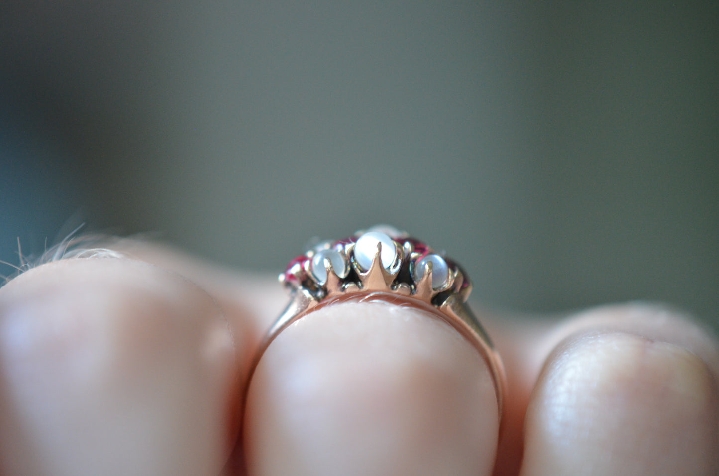 Enchanting Ruby and Moonstone Ring