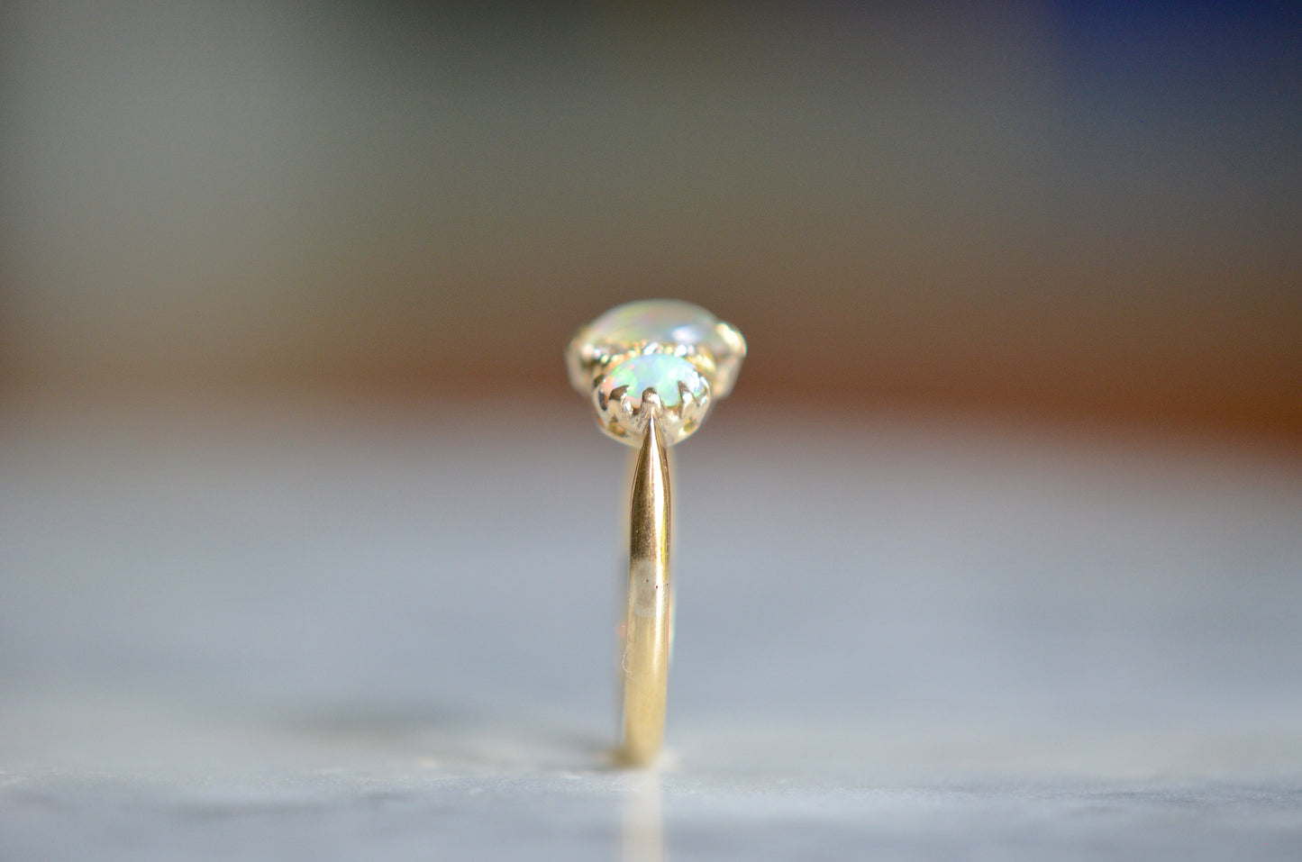 Ethereal Victorian-Style Opal Diamond Ring