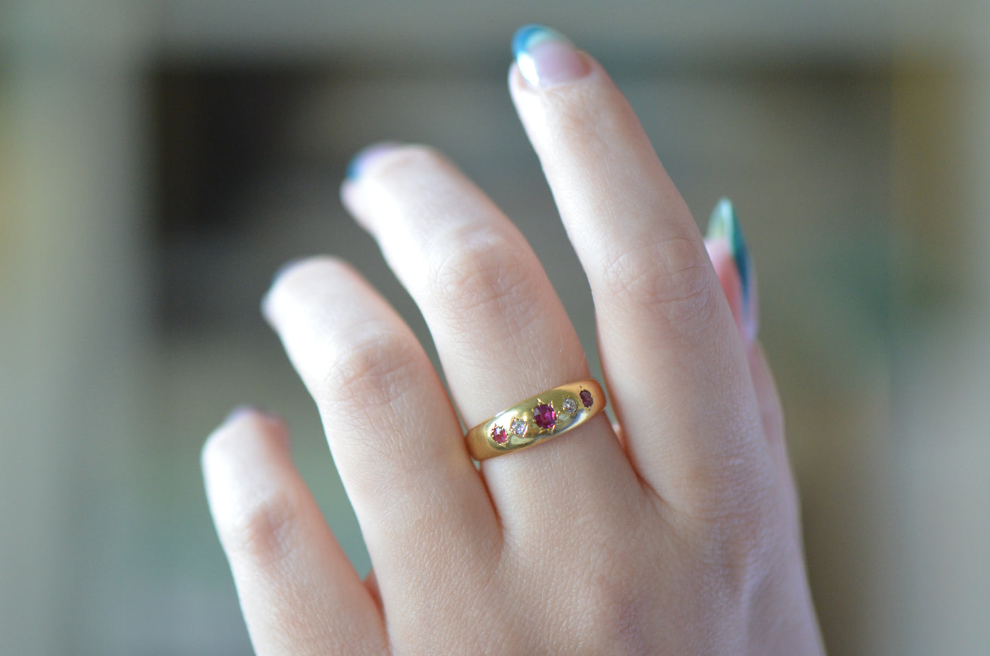 Lush Victorian Ruby and Diamond Ring