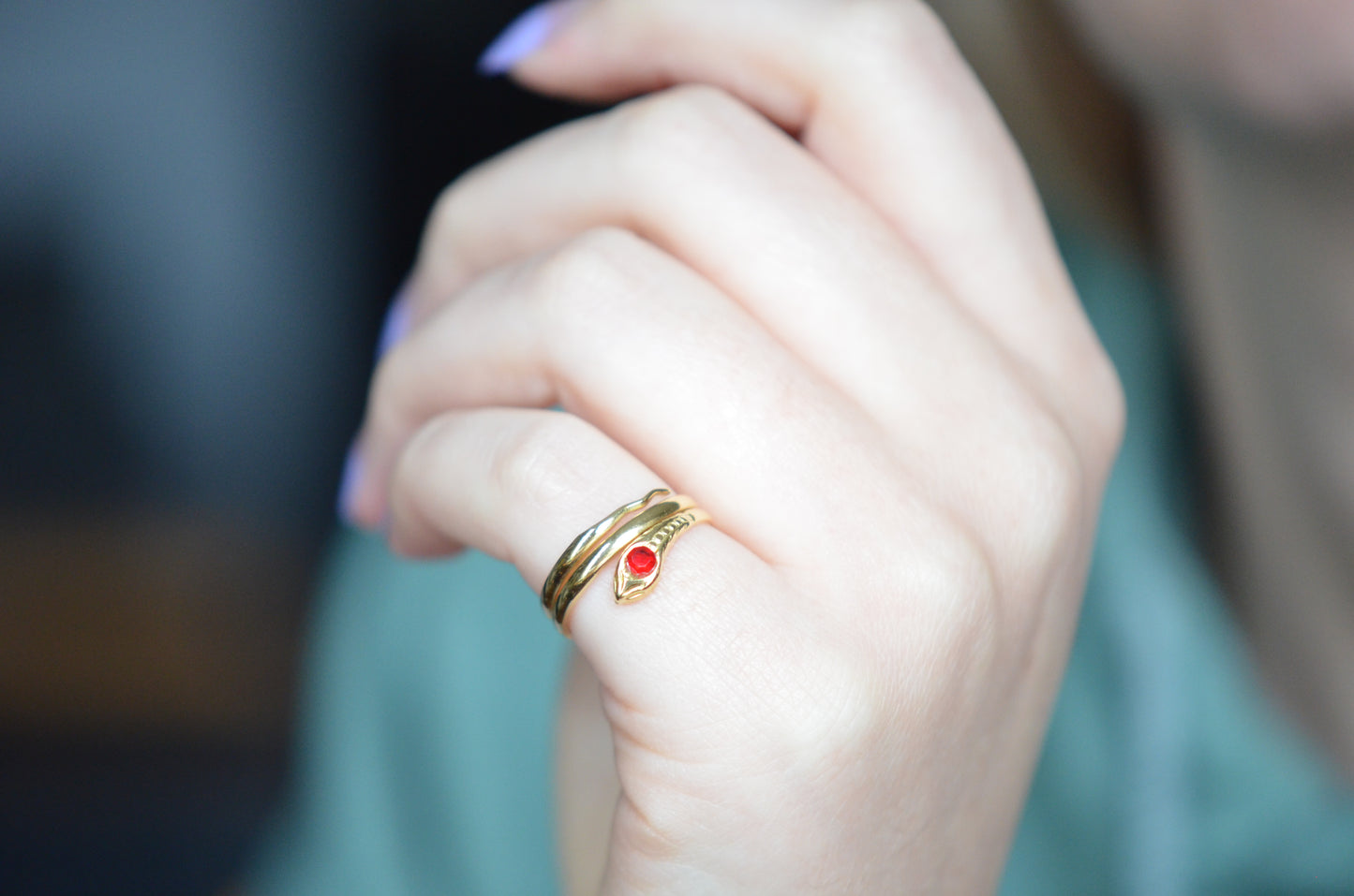 Delightful Coiled Snake Ring