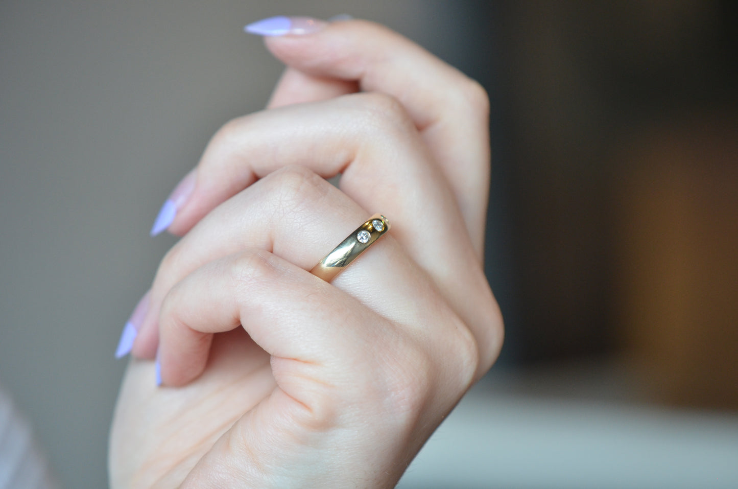 Fantastic Flush Set Estate Trilogy Ring