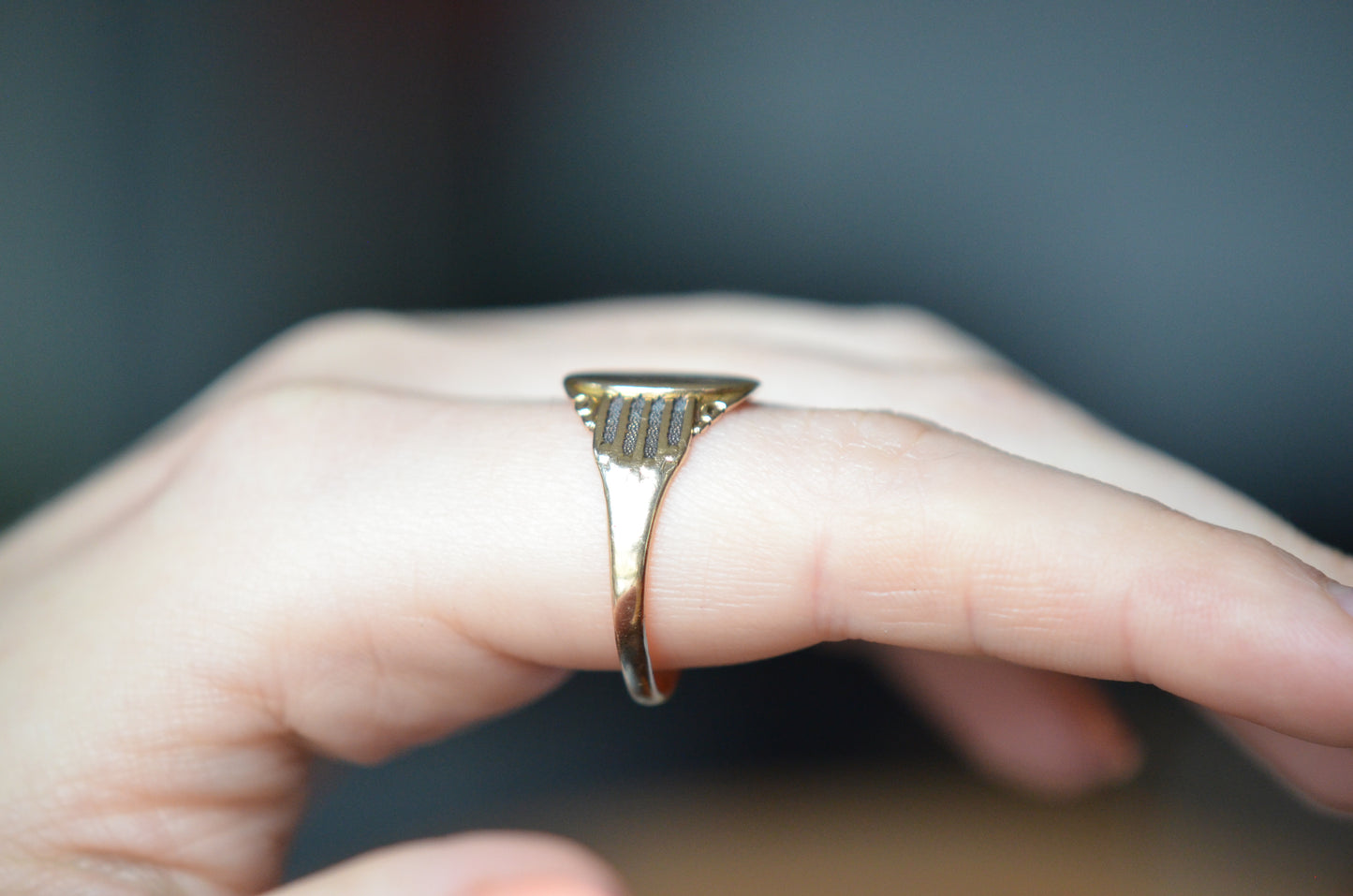 Charming Unisex Art Nouveau Signet Ring K