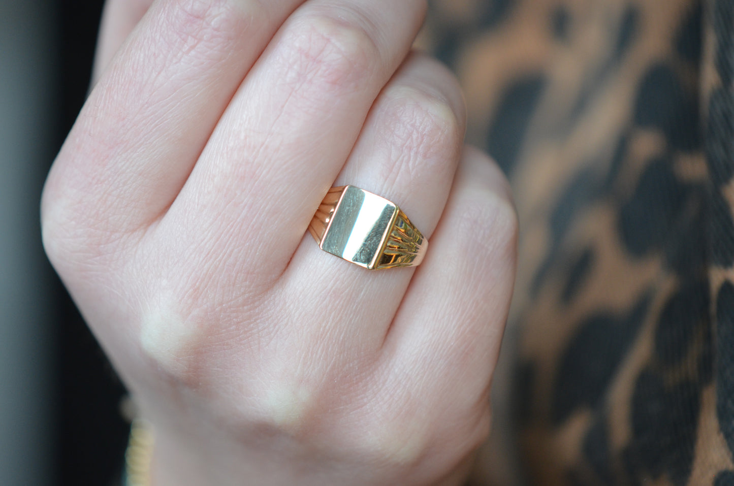Sleek Blank Signet Ring
