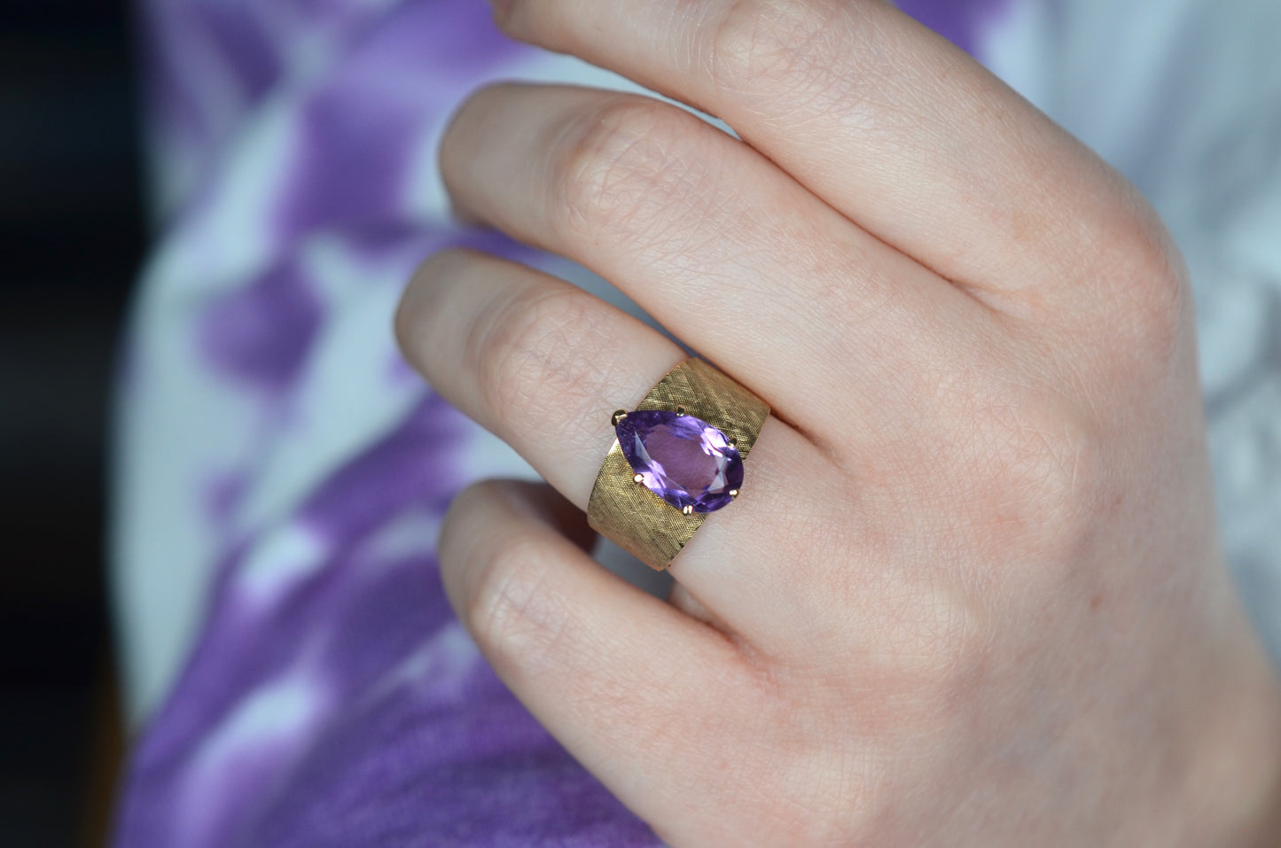 Dramatic Vintage Amethyst Cocktail Ring