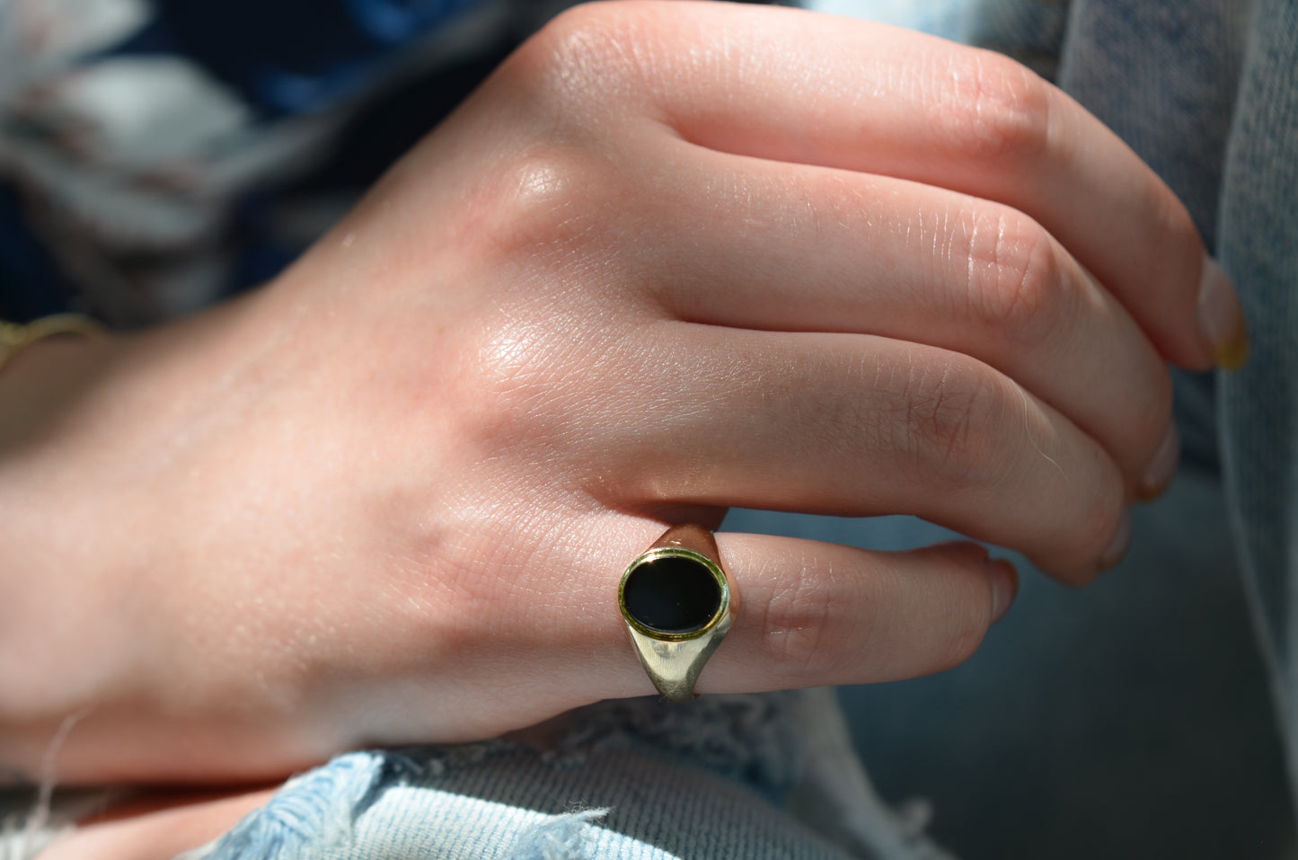Minimal Vintage Onyx Signet