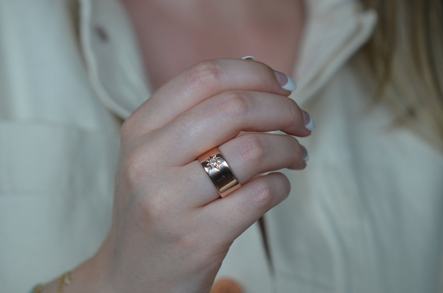 Bold Star-Set Diamond Cigar Band