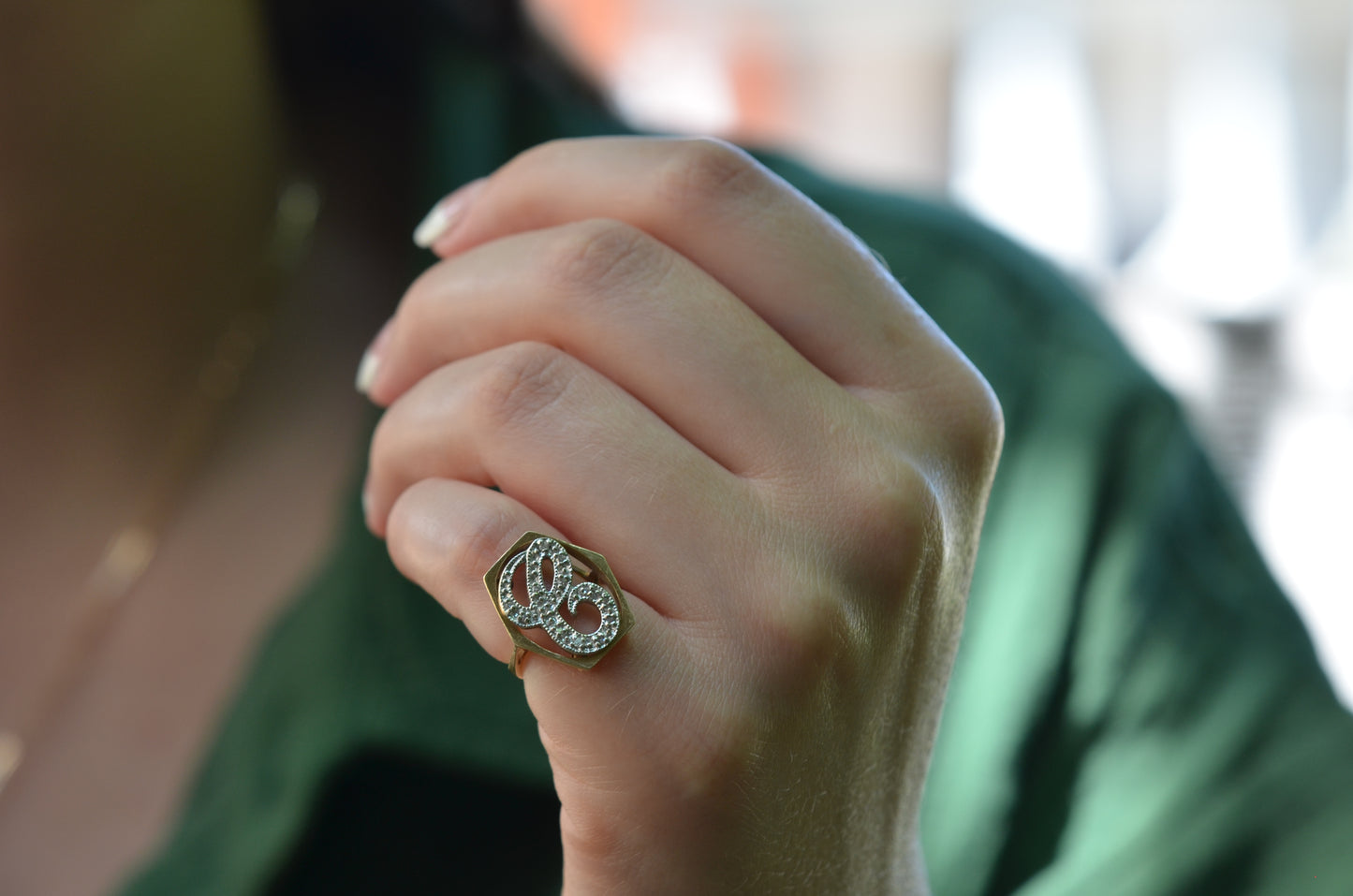 Giant "C" Pinky Ring