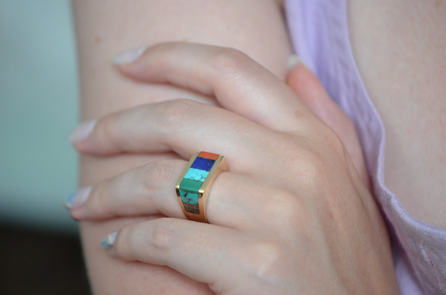 Outstanding Vintage Inlay Ring