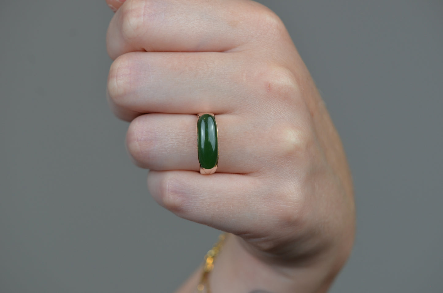Gorgeous Vintage Jade Saddle Ring