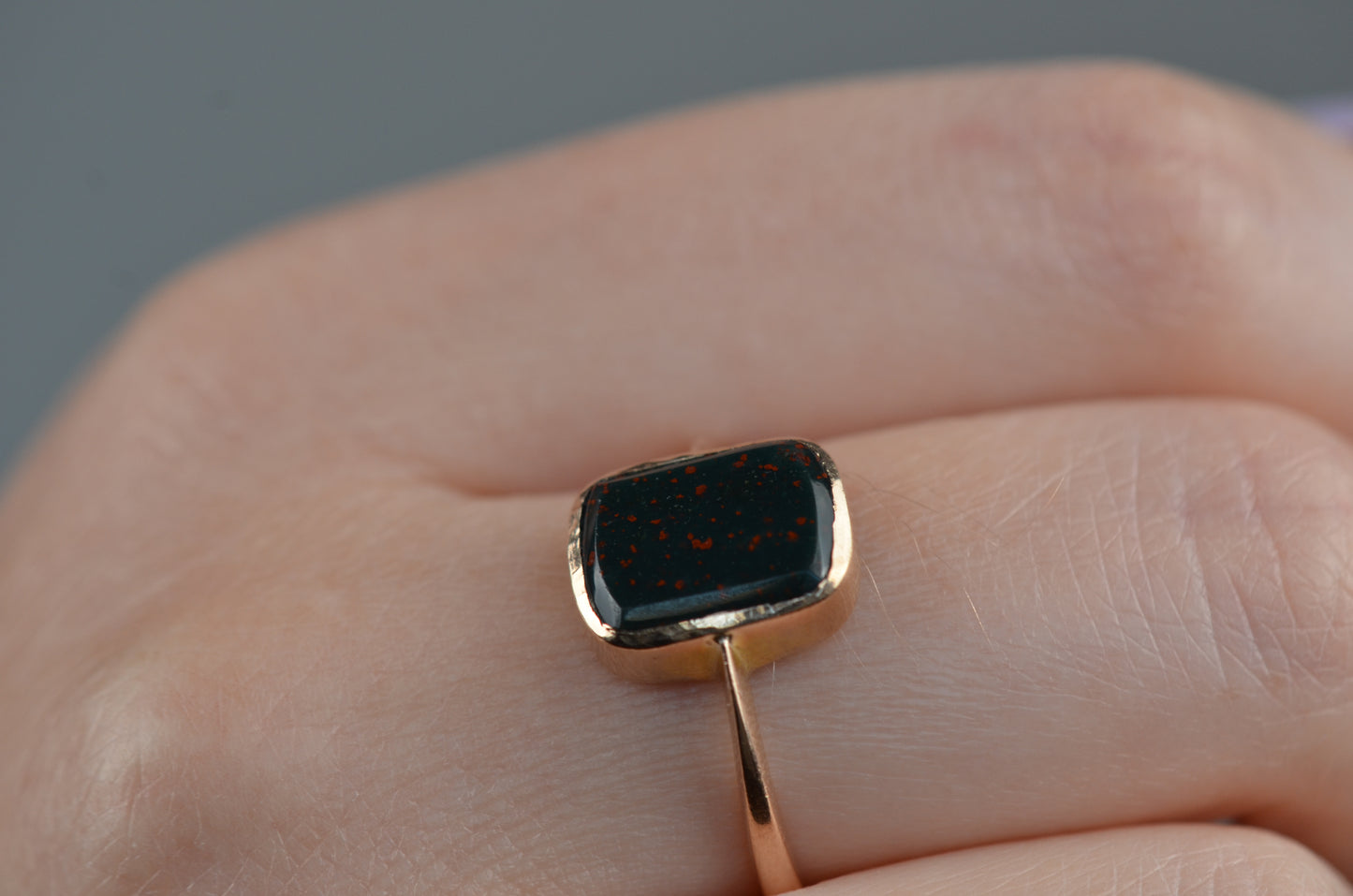 Dramatic Vintage Bloodstone Ring
