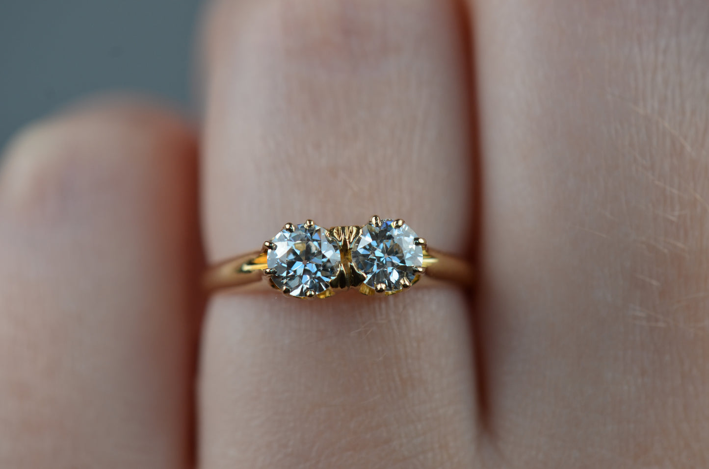 Lively Victorian Duet Toi et Moi Ring