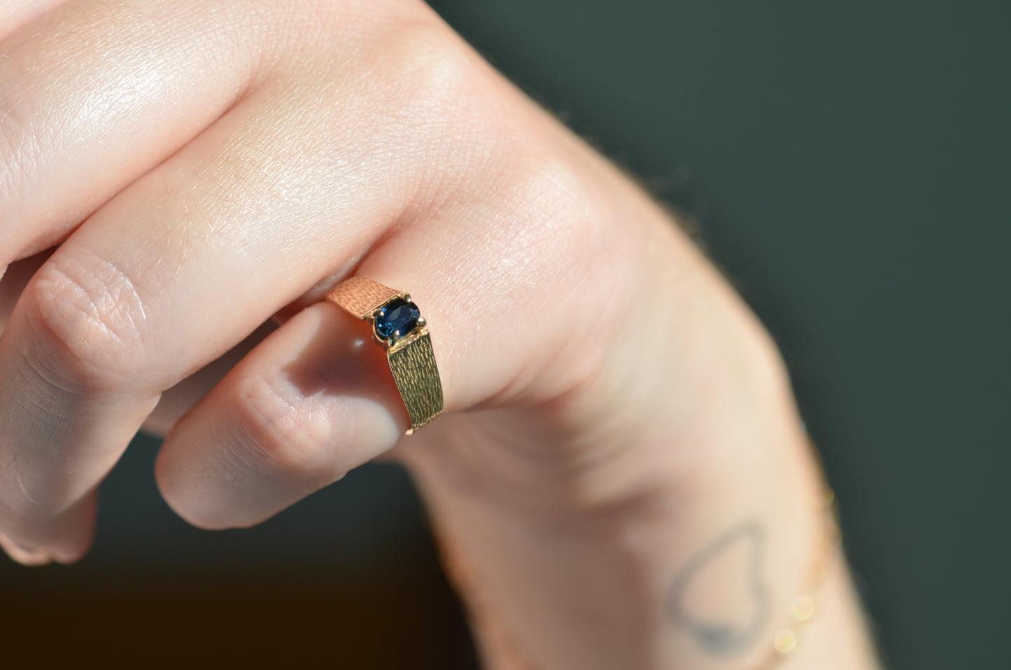 Textured Vintage Sapphire Ring