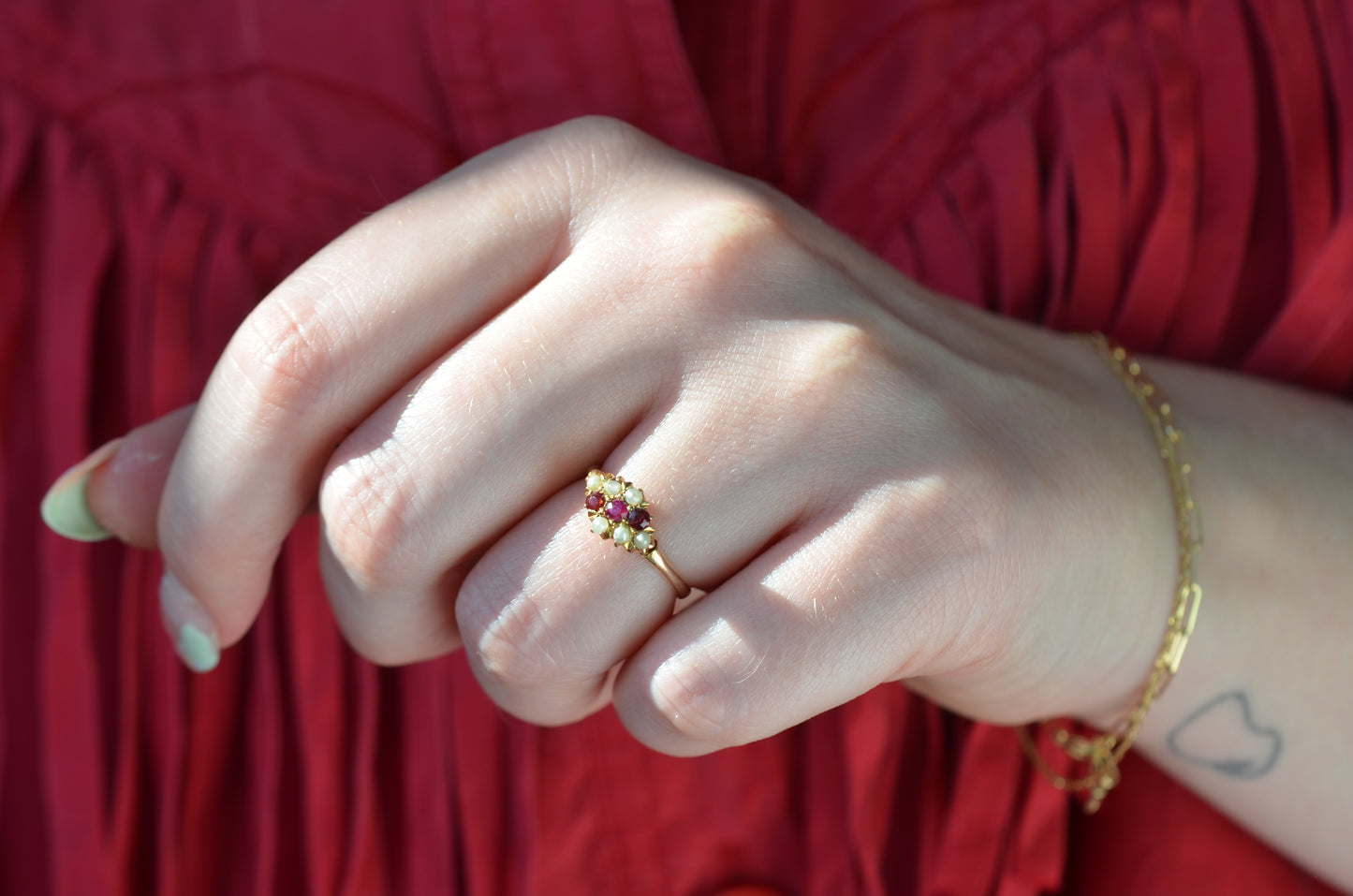 Dainty and Bright Antique Birks Ring