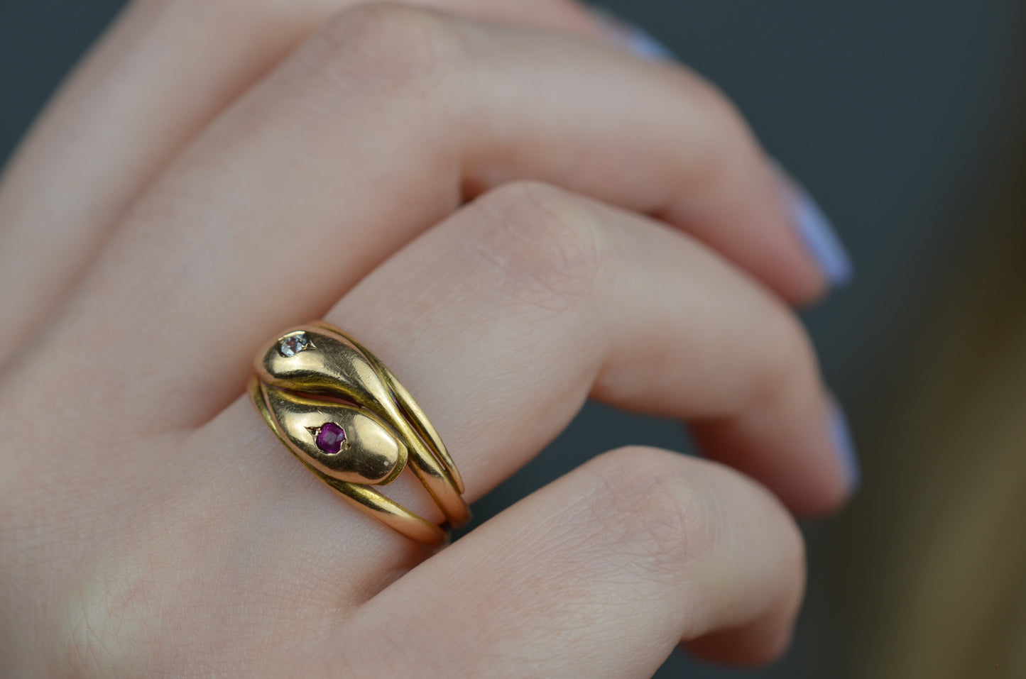 Endearing Victorian Double Snake Ring