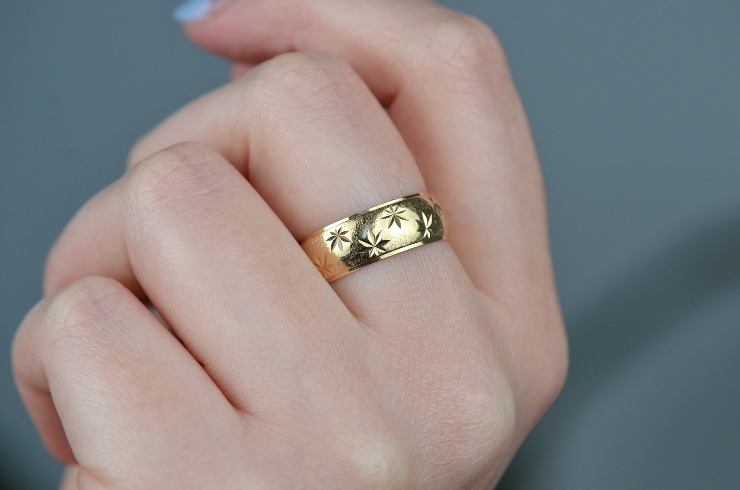 Chunky Textured Star Eternity Ring