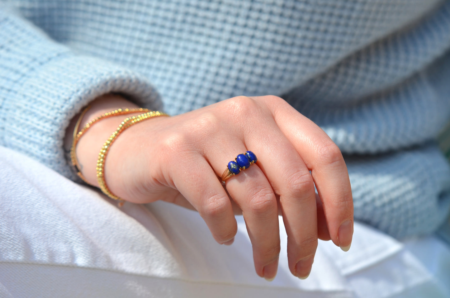 Enigmatic Estate Lapis Ring