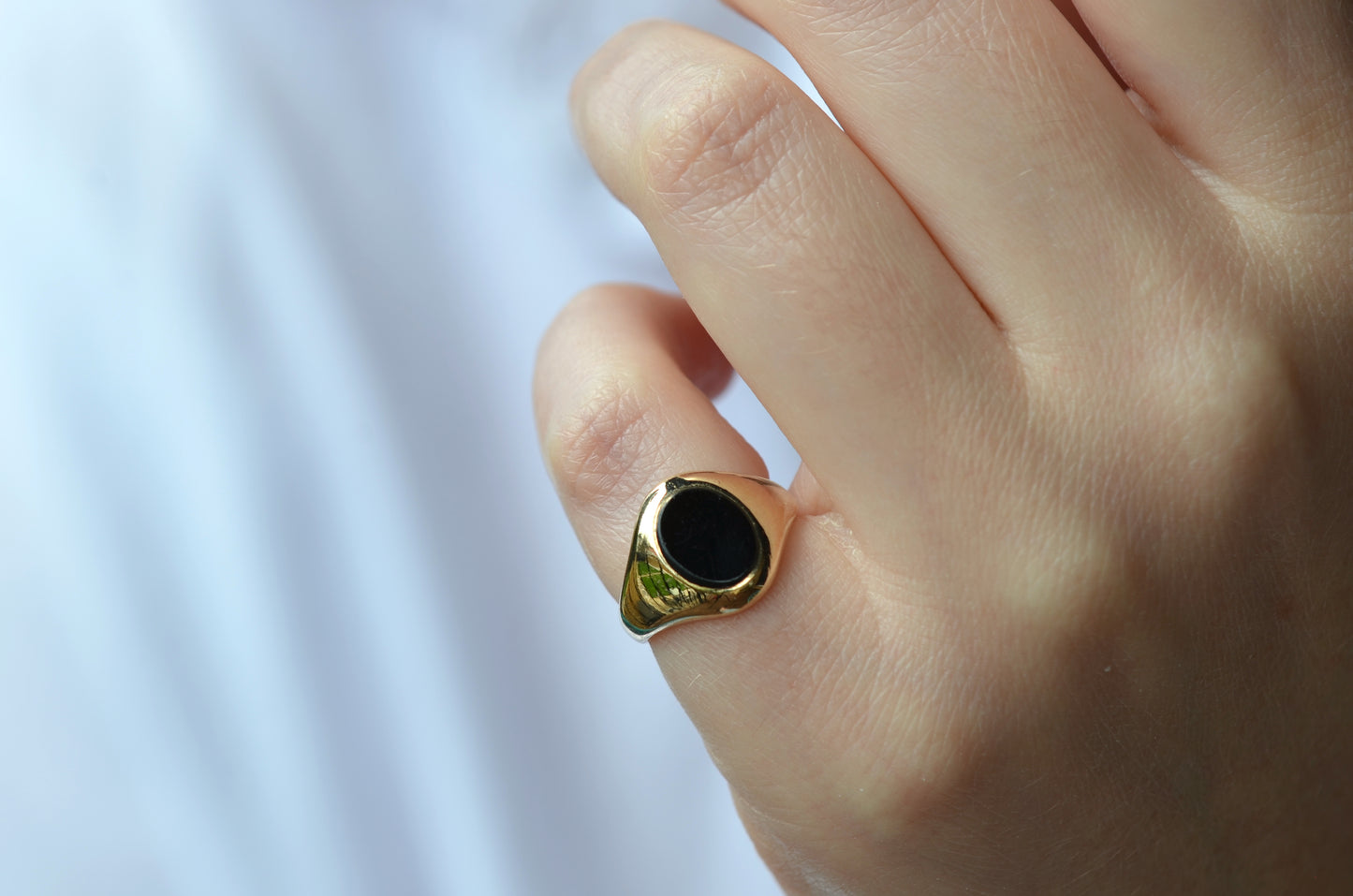 Glam Vintage Onyx Pinky Ring