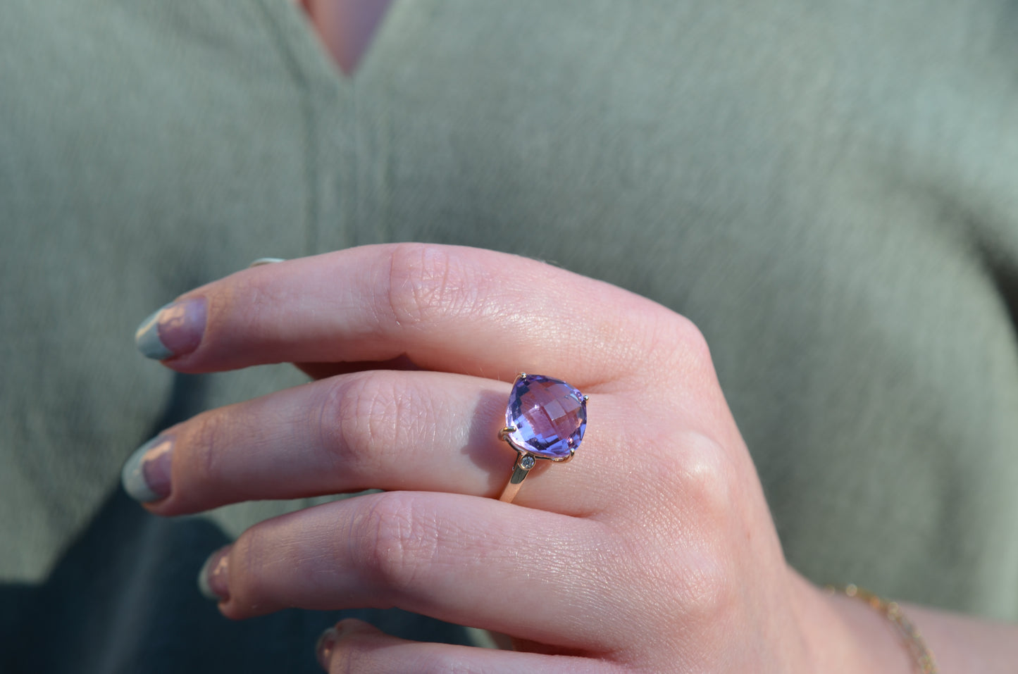 Playful Estate Amethyst Cocktail Ring