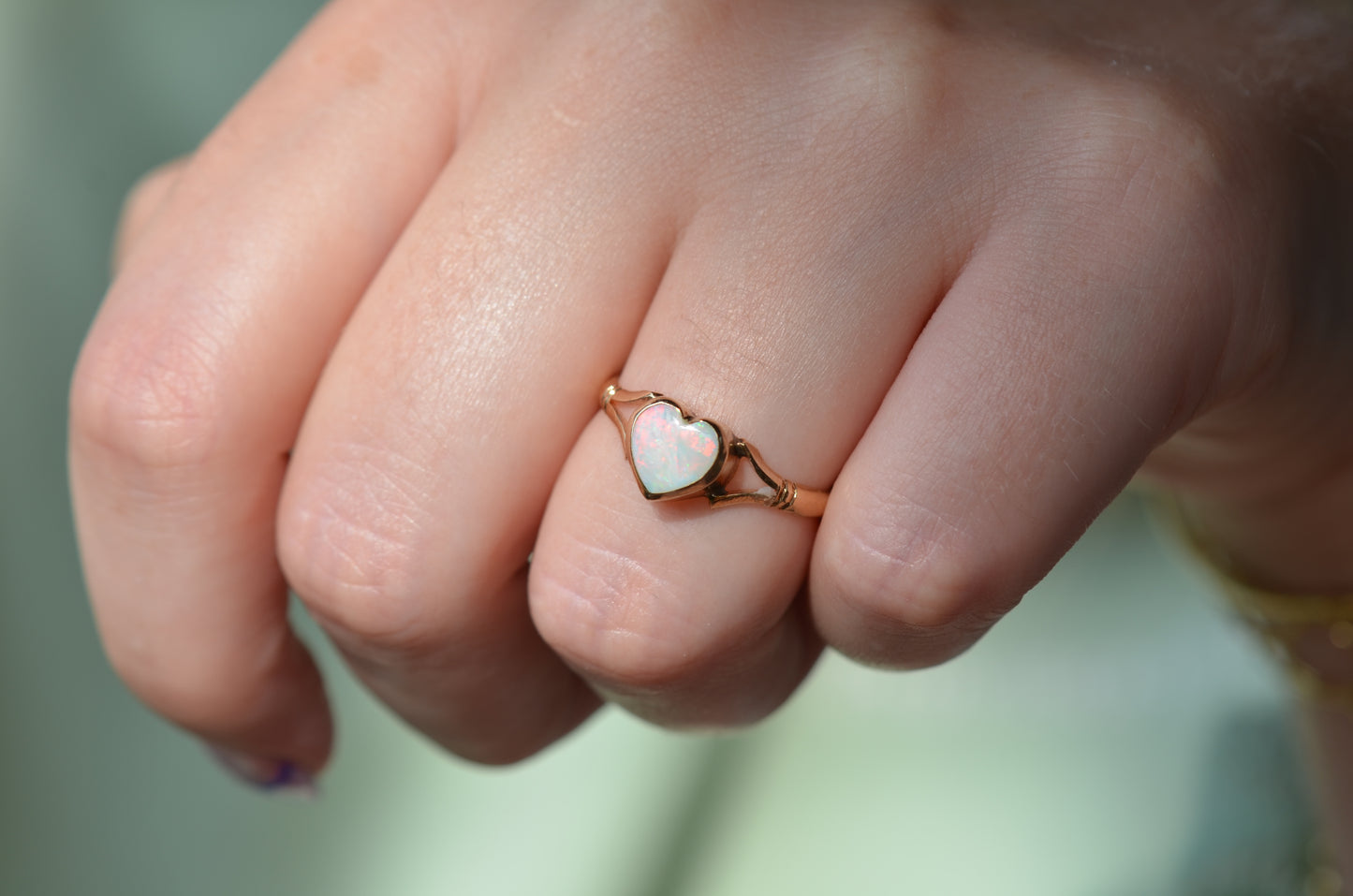 Dazzling Vintage Opal Heart Ring