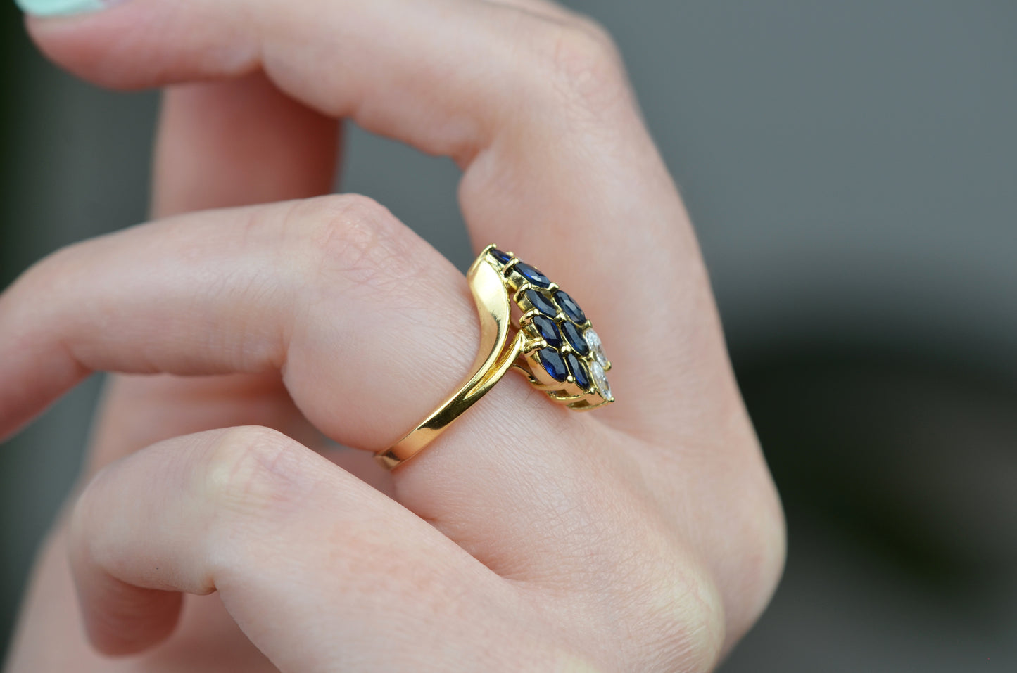 Showstopping Vintage Duality Cluster Ring