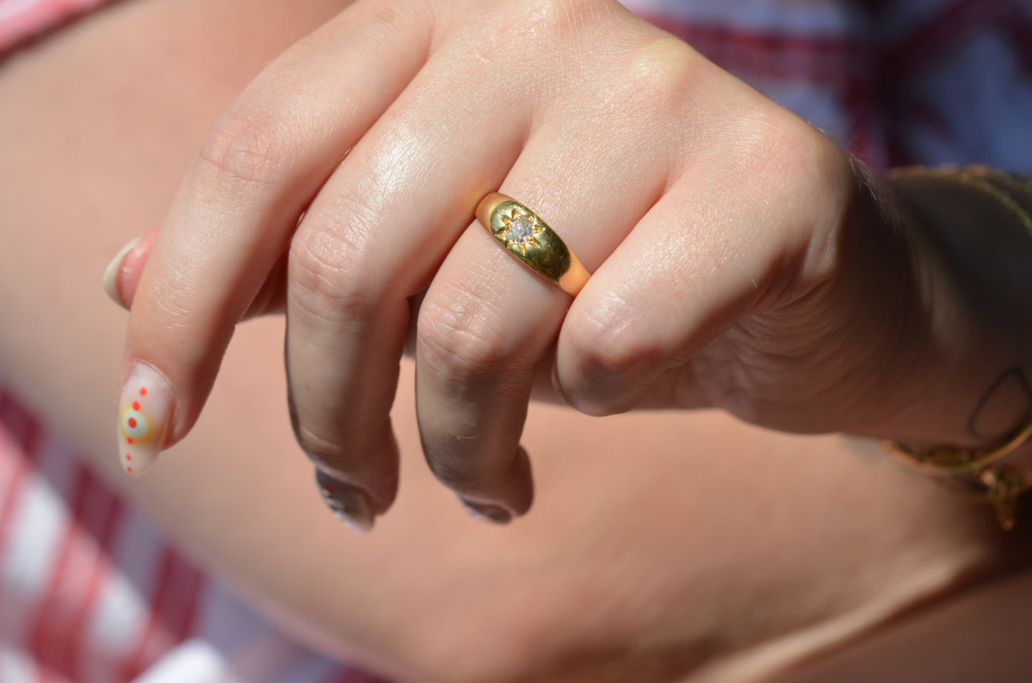 Ultra Low Star Set Diamond Ring