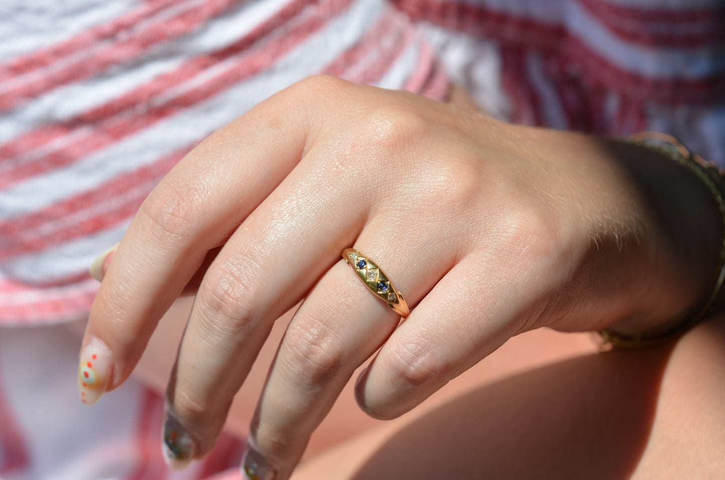 Dainty Victorian Sapphire and Diamond Ring