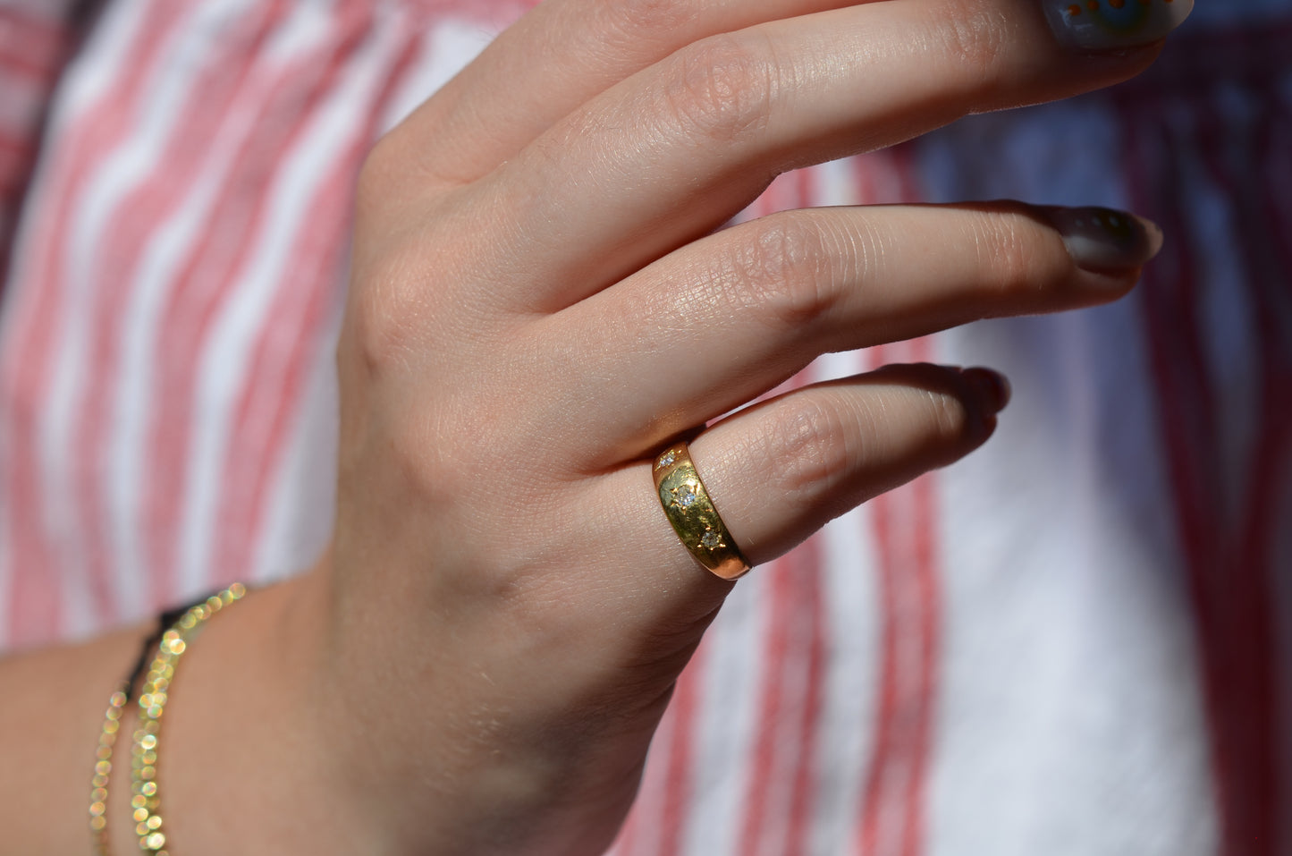 Sweet Little Antique Starburst Trilogy Ring