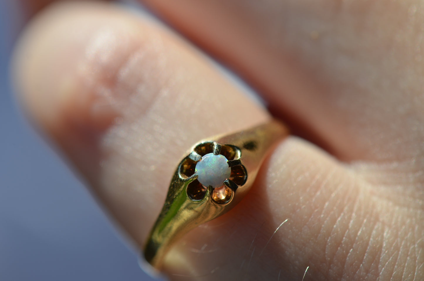 Classic Vintage Opal Belcher Ring