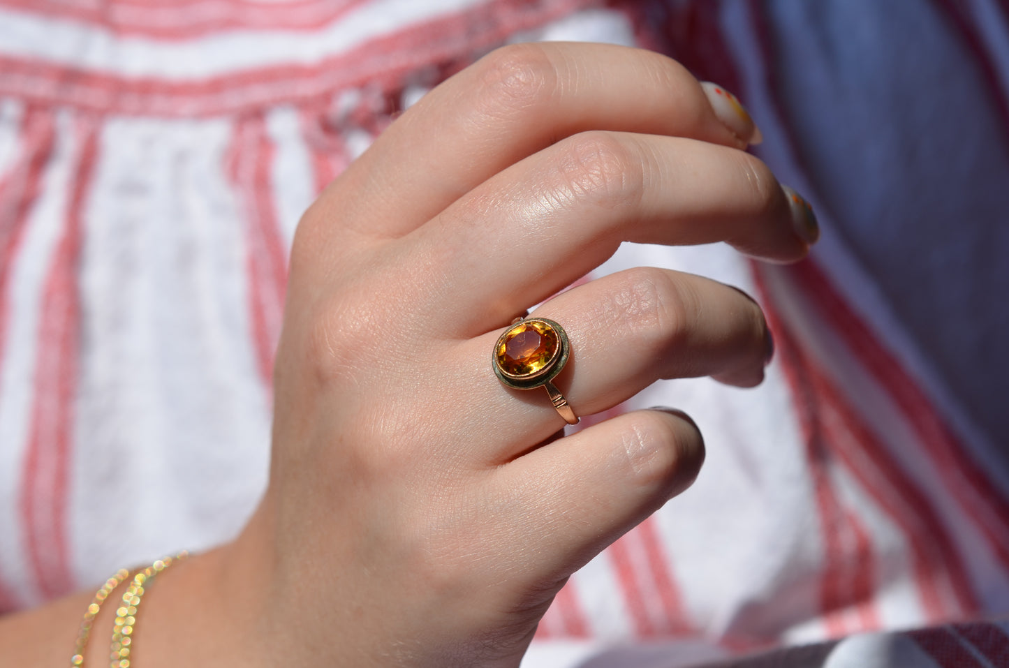 Spacey Midcentury Citrine Ring