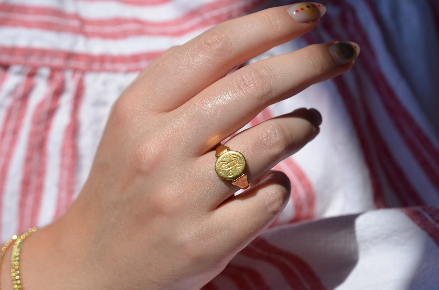 Luminous Antique Signet Ring JR