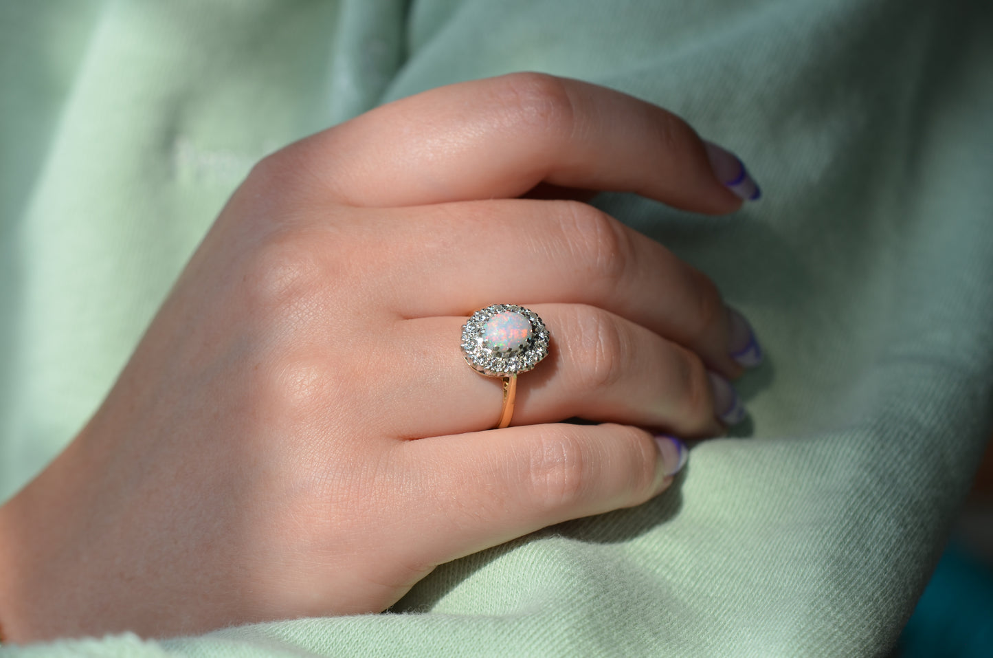 Sweet Victorian Revival Opal Halo