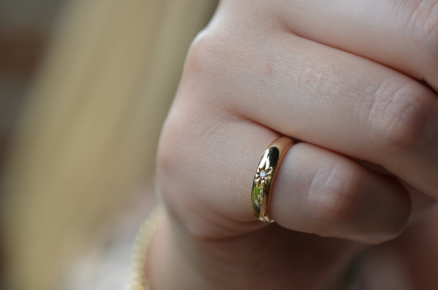 Tiny Estate Star Set Ring