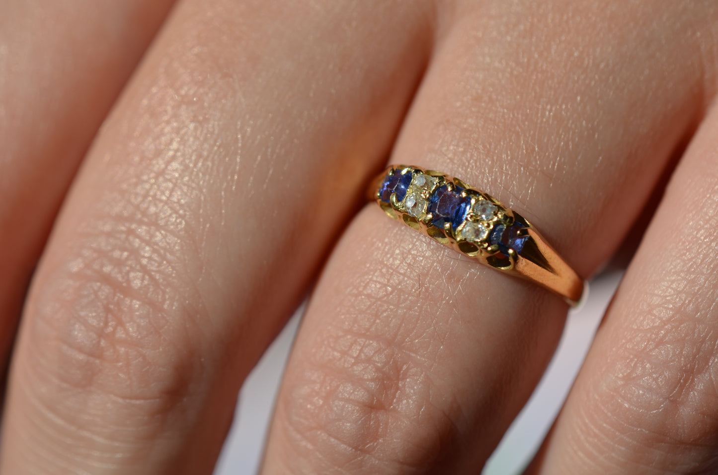 Essential Antique Sapphire and Diamond Ring
