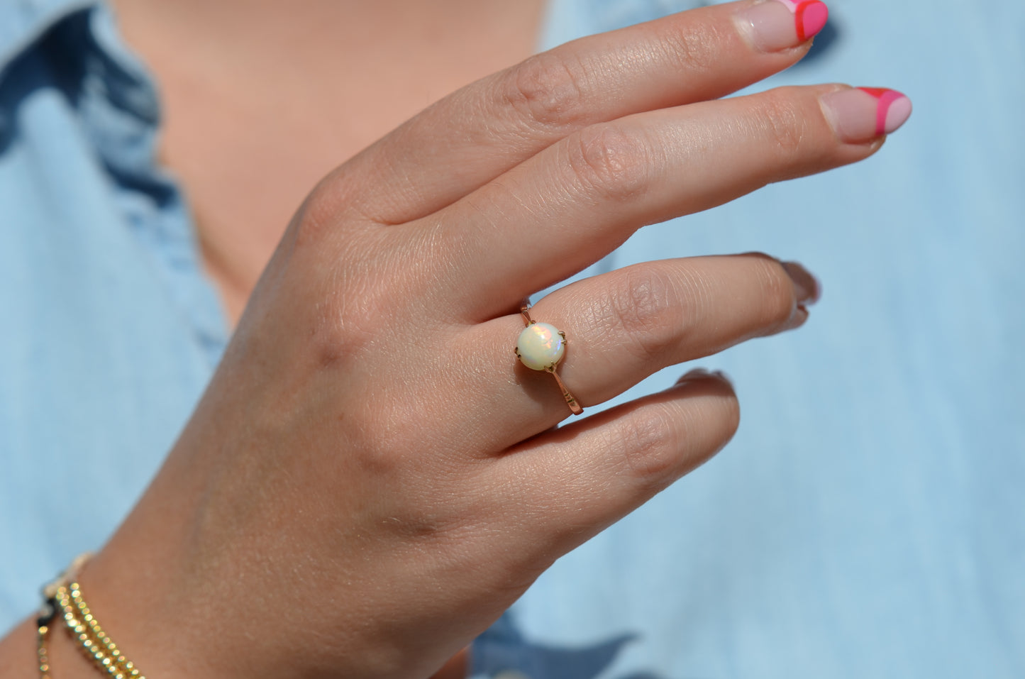 Minimalist Vintage Opal Ring
