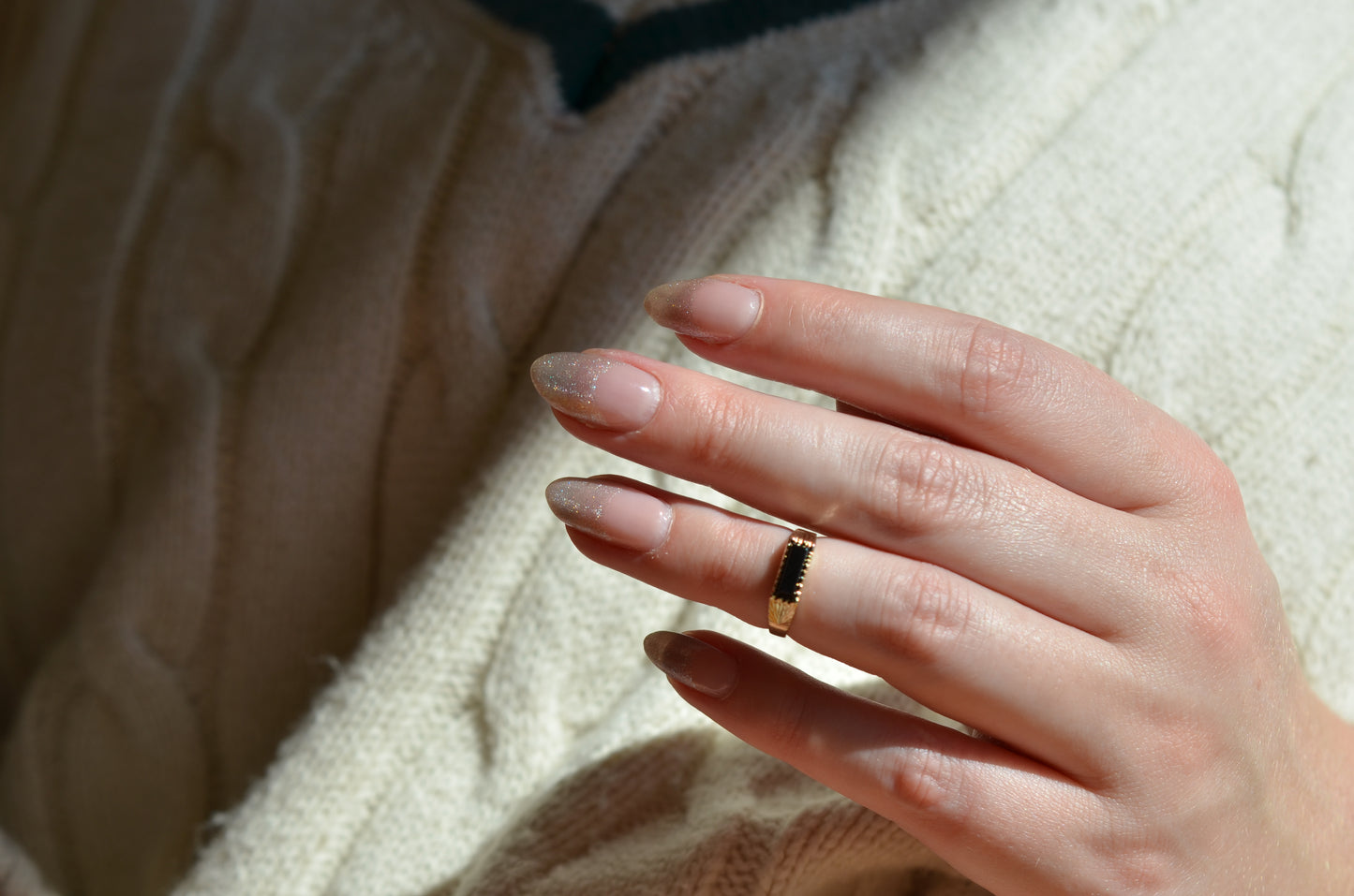 Striking Tiny Onyx Ring