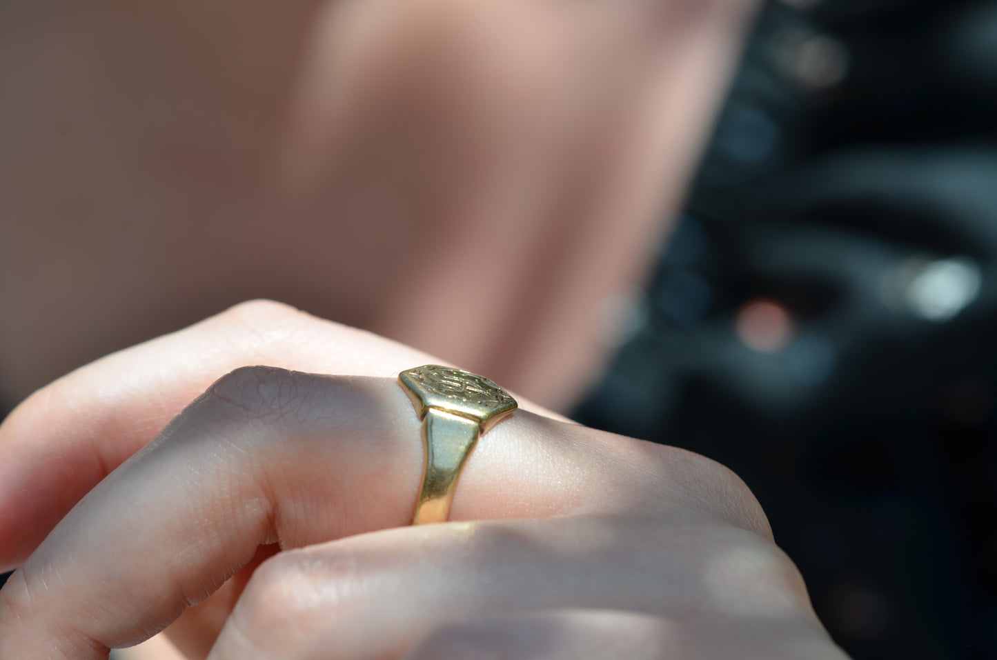 Gorgeous Vintage Hexagon Signet Ring