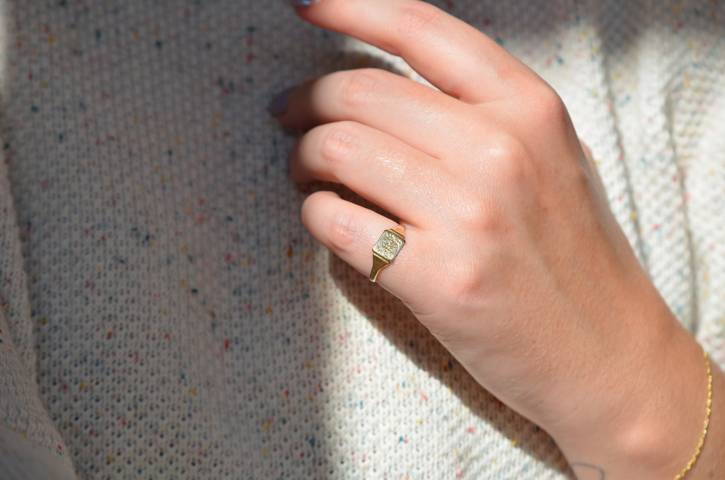 Paired Vintage Signet Ring MF