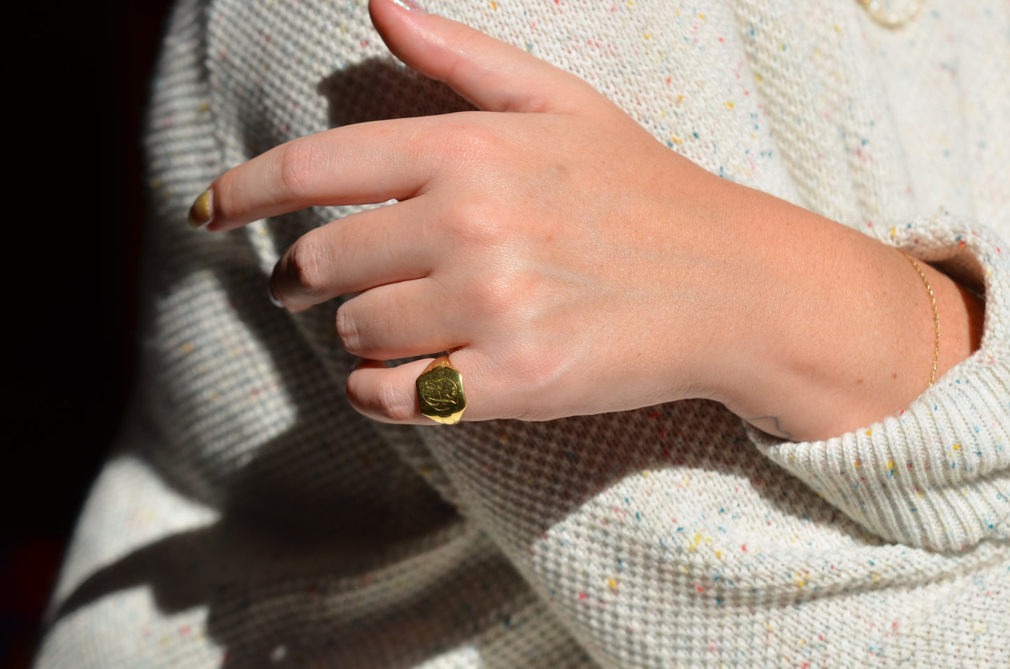 Paired Vintage Signet Ring DG