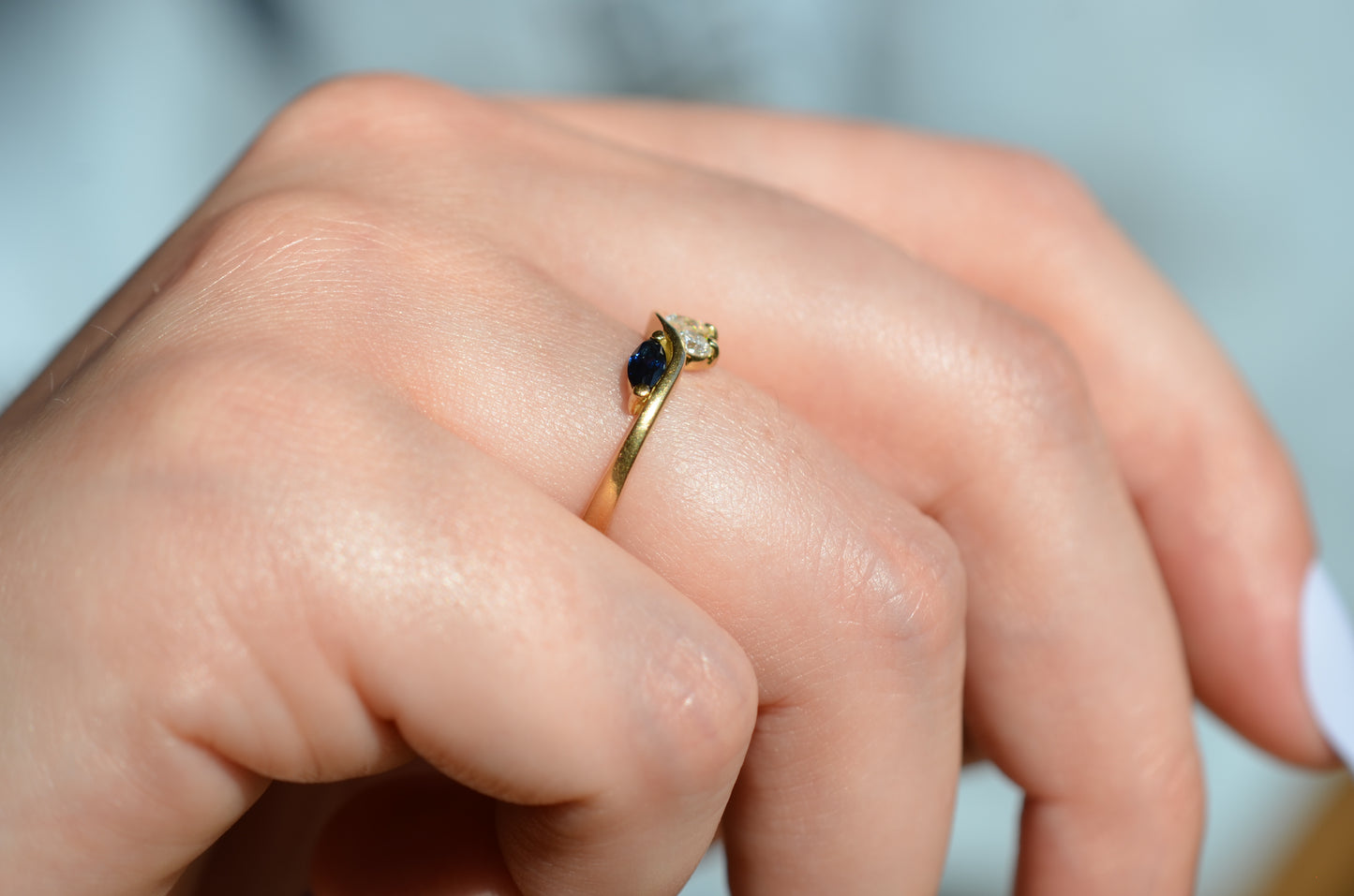 Scintillating Vintage Wave Ring