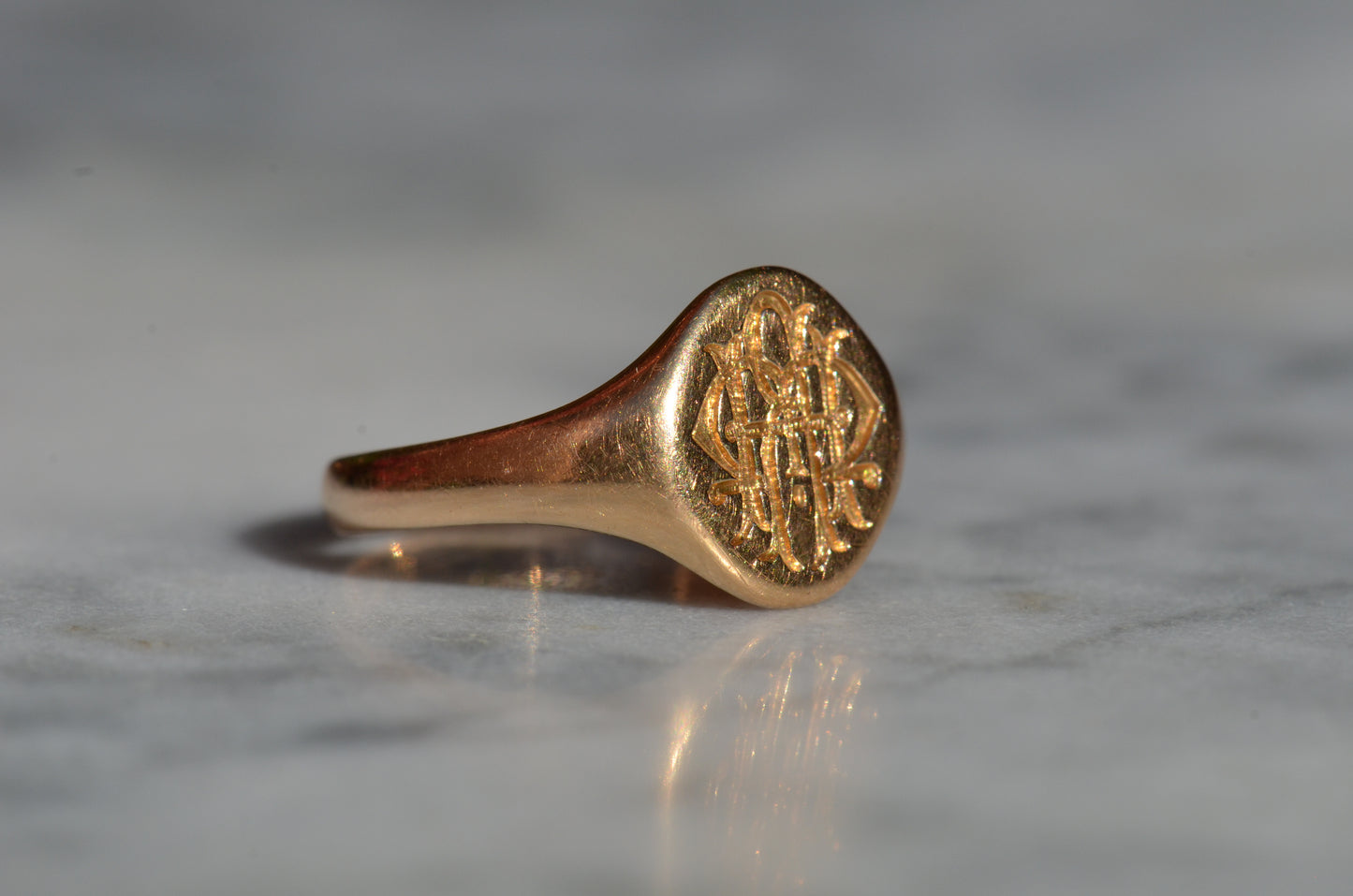 Fancy Antique Monogram Signet MRH