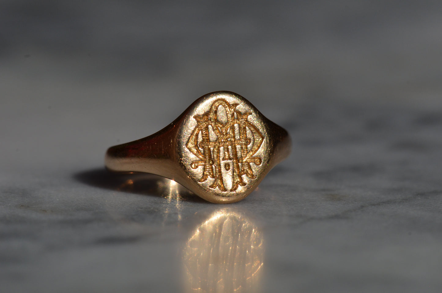 Fancy Antique Monogram Signet MRH