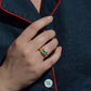 Heavy Glam French Emerald Ring